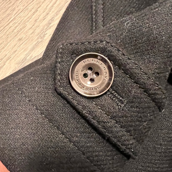 Like New Burberry Black Wool Coat. Size UK 4 - Picture 2 of 5